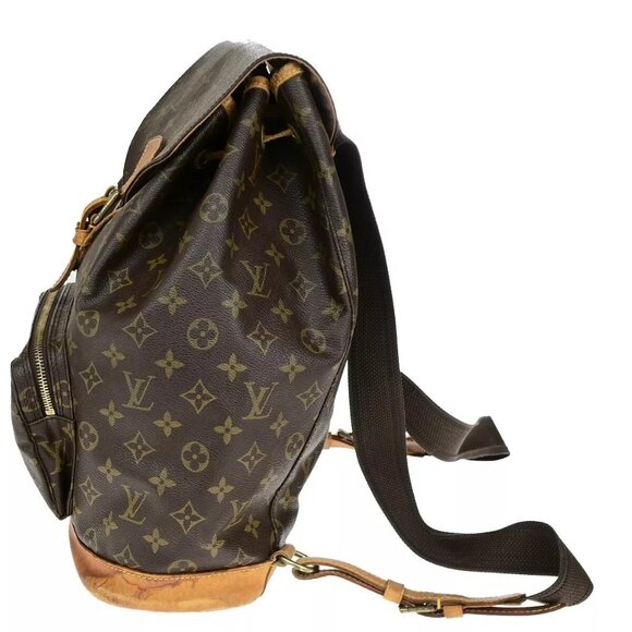 LOUIS VUITTON Montsouris GM Backpack Bag Monogram Leather Brown M51135 85ED205 main image 10